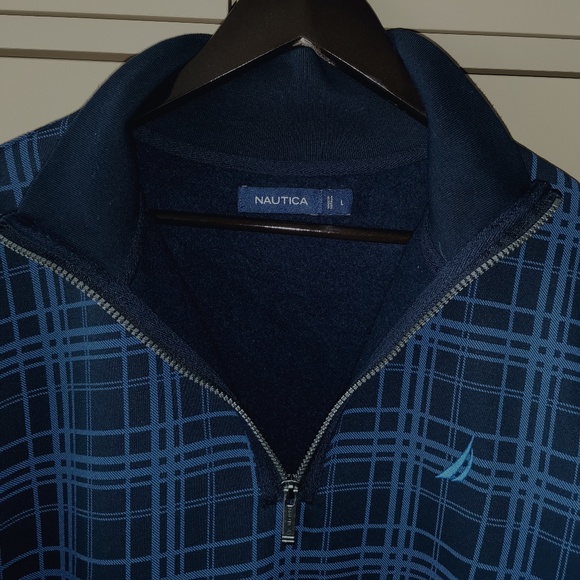 NAUTICA Plaid Quarter-Zip Sweatshirt -  (L) - Picture 7 of 10